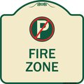 Signmission Fire Zone No Parking Symbol Heavy-Gauge Aluminum Architectural Sign, 18" x 18", TG-1818-23972 A-DES-TG-1818-23972